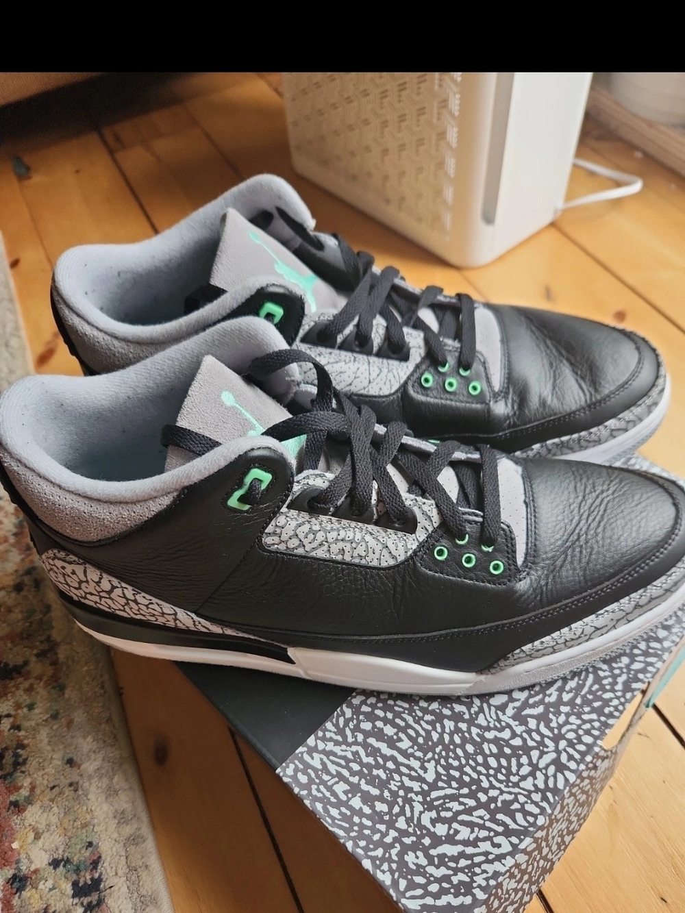 Size 14 - Air Jordan 3 Retro Green Glow With Box